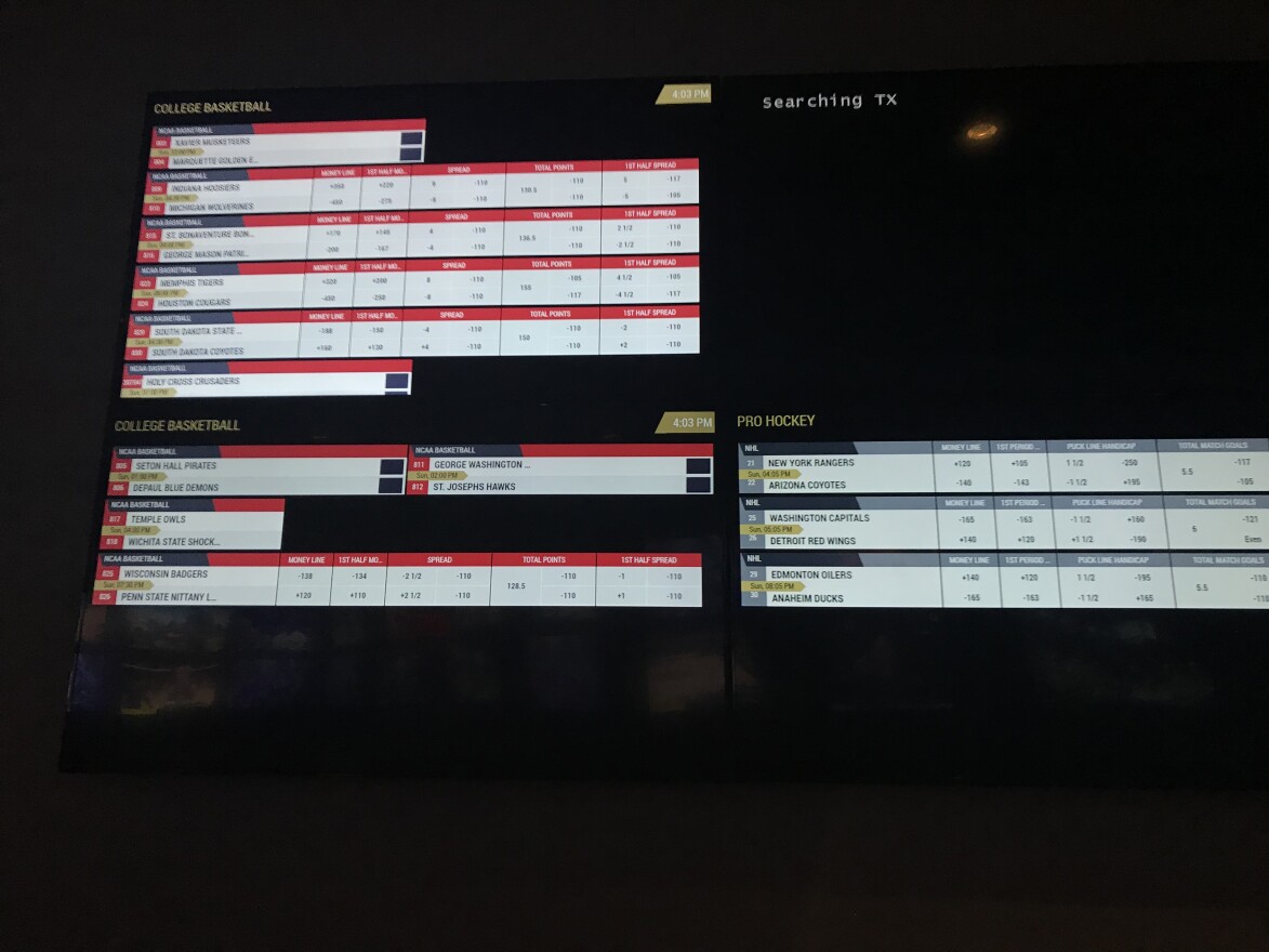 Connecticut could soon join states like Rhode Island in the legalized sports betting realm. This picture features a board of betting lines inside Twin River Casino in Lincoln, RI.